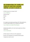 OCI FOUNDATIONS TEST PAPER 2026&NewLine;COMPLETE QUESTIONS ANSWERS&NewLine;VERIFIED ACCURATE GRADED A&plus;