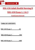 NSG 430 Adult Health Nursing II  NSG 430 Exaṃ 1&comma; 2 & 3 Questions and Answers