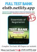 ACCESS Test Bank for Essentials of Negotiation 4th Canadian Edition Lewicki Covering all chapters newest solution rationalises