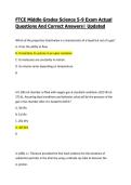 FTCE Middle Grades Science 5-9 Exam Actual Questions And Correct Answers&vert; 2026&sol;2027 Updated