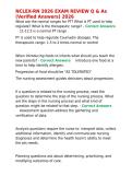 NCLEX-RN 2026 EXAM REVIEW Q & As &lpar;Verified Answers&rpar; 2026&period;