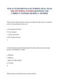 NUR 111 FUNDAMENTALS OF NURSING FINAL EXAM 2026-2027 SPRING-SUMMER QUESTIONS AND CORRECT ANSWERS GRADED A&plus; MONROE
