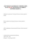 ASCP MOLECULAR BIOLOGY CERTIFICATION EXAM 2026-2027 QUESTIONS AND CORRECT ANSWERS GRADED A&plus;