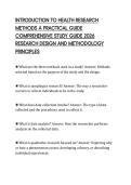 NTRODUCTION TO HEALTH RESEARCH&NewLine;METHODS A PRACTICAL GUIDE&NewLine;COMPREHENSIVE STUDY GUIDE 2026&NewLine;RESEARCH DESIGN AND METHODOLOGY&NewLine;PRINCIPLES&NewLine;