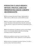 INTRODUCTION TO HEALTH RESEARCH&NewLine;METHODS A PRACTICAL GUIDE EXAM&NewLine;PREPARATION PACK 2026 KEY CONCEPTS&NewLine;AND REVISION NOTES&NewLine;