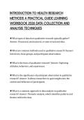 INTRODUCTION TO HEALTH RESEARCH&NewLine;METHODS A PRACTICAL GUIDE LEARNING&NewLine;WORKBOOK 2026 DATA COLLECTION AND&NewLine;ANALYSIS TECHNIQUES