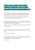 ISYE6414 FINAL SCRIPT STUDY GUIDE&NewLine;COMPLETE QUESTIONS AND ANSWERS&NewLine;UPDATED ACCURATE GUARANTEED PASS&NewLine;
