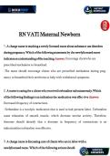 VATI RN Maternal Newborn 2019 &vert; Verified Exam Q&A