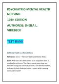 Psychiatric Mental Health Nursing 10th Edition Videbeck Study Guide &vert; Psych Nursing Practice Questions NCLEX&vert; Mental Health Nursing MCQs with Answers & Case Scenarios