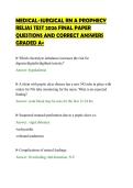 MEDICAL-SURGICAL RN A PROPHECY&NewLine;RELIAS TEST 2026 FINAL PAPER&NewLine;QUESTIONS AND CORRECT ANSWERS&NewLine;GRADED A&plus;
