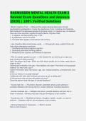 RASMUSSEN MENTAL HEALTH EXAM 2&NewLine;Newest Exam Questions and Answers&NewLine;&lpar;2026&rpar; &vert; 100&percnt; Verified Solutions