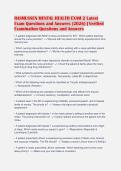 RASMUSSEN MENTAL HEALTH EXAM 2 Latest&NewLine;Exam Questions and Answers &lpar;2026&rpar; &vert; Verified&NewLine;Examination Questions and Answers