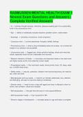 RASMUSSEN MENTAL HEALTH EXAM 1&NewLine;Newest Exam Questions and Answers &vert;&NewLine;Complete Verified Answers