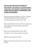 KAPLAN AND SADOCKS SYNOPSIS OF&NewLine;PSYCHIATRY 12TH EDITION CONCEPT REVIEW&NewLine;GUIDE 2026 PSYCHIATRIC ASSESSMENT AND&NewLine;CLINICAL REASONING&NewLine;