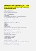RASMUSSEN MENTAL HEALTH EXAM 1 Latest&NewLine;Exam Questions and Answers &vert; Professional&NewLine;Verified Study Guide
