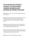 KAPLAN AND SADOCKS SYNOPSIS OF&NewLine;PSYCHIATRY 12TH EDITION LEARNING&NewLine;WORKBOOK 2026 MENTAL HEALTH&NewLine;DIAGNOSIS AND TREATMENT APPROACHES&NewLine;