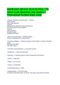 RASMUSSEN MENTAL HEALTH FINAL 170&NewLine;Latest Exam Questions and Answers &vert;&NewLine;Professional Verified Study Guide