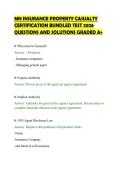 MN INSURANCE PROPERTY CASUALTY&NewLine;CERTIFICATION BUNDLED TEST 2026&NewLine;QUESTIONS AND SOLUTIONS GRADED A&plus;&NewLine;