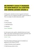 MN PROPERTY CASUALTY INSURANCE&NewLine;TEST BANK BUNDLED 2026 QUESTIONS&NewLine;AND VERIFIED ANSWERS GRADED A&plus;