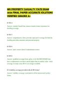 MN PROPERTY CASUALTY STATE EXAM&NewLine;2026 FINAL PAPER ACCURATE SOLUTIONS&NewLine;VERIFIED GRADED A&plus;