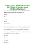 BSN215 Exam 3 Actual Exam Style V2 &vert; &NewLine;BSN 215 HESI RN Specialty Dosage &NewLine;Calculation &vert; Nightingale