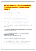 BSC 108 Exam 4 150 Questions and Answers&NewLine;&vert; Complete Guide with Verified Solutions &vert;&NewLine;Grade A&plus;