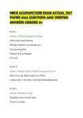 NBCE ACUPUNCTURE EXAM ACTUAL TEST&NewLine;PAPER 2026 QUESTIONS AND VERIFIED&NewLine;ANSWERS GRADED A&plus;