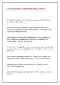 CNA PRACTICE EXAM 1 QUESTIONS AND CORRECT ANSWERS 
