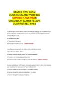 DEVICE RAC EXAM QUESTIONS AND VERIFIED CORRECT ANSWERS GRADED A&plus; -LATEST 2026-2027- 100- GUARANTEED PASS&period;docx&NewLine;&NewLine;