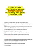 DEVICE RAC EXAM 2 QUESTIONS AND VERIFIED CORRECT ANSWERS GRADED A&plus; -LATEST 2026-2027- 100- GUARANTEED PASS&period;docx&NewLine;&NewLine;