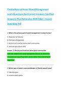 Florida Natural Areas Weed Management &NewLine;Exam Questions And Correct Answers &lpar;Verified &NewLine;Answers&rpar; Plus Rationales 2026 Q&A &vert; Instant &NewLine;Download Pdf