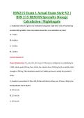 BSN215 Exam 1 Actual Exam Style V2 &vert; &NewLine;BSN 215 HESI RN Specialty Dosage &NewLine;Calculation &vert; Nightingale