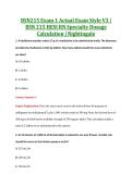 BSN215 Exam 1 V2 & V3 &vert; BSN 215 HESI RN Specialty Dosage Calculation &vert; Nightingale &vert; Complete Exam Bundle with Detailed Verified Answers