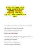 DEVICE RAC EXAM STUDY GUIDE QUESTIONS AND VERIFIED CORRECT ANSWERS GRADED A&plus; -LATEST 2026-2027- 100- GUARANTEED PASS&period;docx&NewLine;&NewLine;