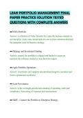 LEAN PORTFOLIO MANAGEMENT FINAL&NewLine;PAPER PRACTICE SOLUTION TESTED&NewLine;QUESTIONS WITH COMPLETE ANSWERS