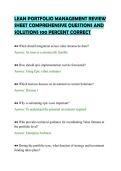 LEAN PORTFOLIO MANAGEMENT REVIEW&NewLine;SHEET COMPREHENSIVE QUESTIONS AND&NewLine;SOLUTIONS 100 PERCENT CORRECT&NewLine;
