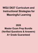 WGU D637 Curriculum and Instructional Strategies for Meaningful Learning PDF &vert; Study Guide & Revision Notes