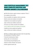 LEAN PORTFOLIO MANAGEMENT TEST&NewLine;BANK COMPLETE QUESTIONS AND&NewLine;ANSWERS GRADED A PLUS RESOURCE
