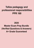 TExES Pedagogy and Professional Responsibilities &lpar;PPR 160&rpar; PDF &vert; Study Guide & Practice Questions