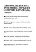 LEHNINGER PRINCIPLES OF BIOCHEMISTRY&NewLine;DAVID COMPREHENSIVE STUDY GUIDE 2026&NewLine;MOLECULAR BIOCHEMISTRY AND CELLULAR&NewLine;PROCESSES&NewLine;