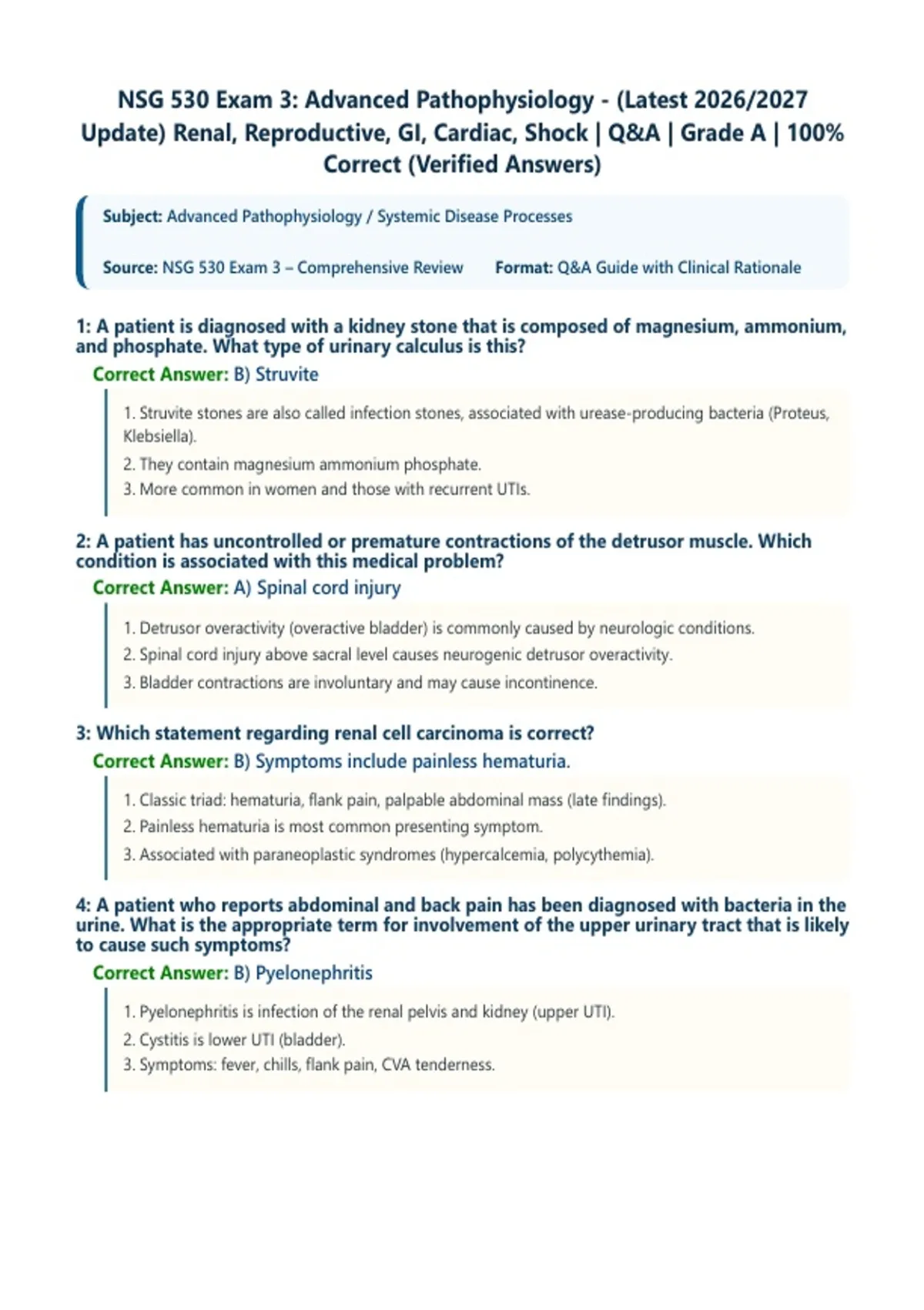 NSG530/ NSG 530 Exam 3 (Latest 2026/2027 Update) | Complete Exam ...