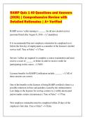 RAMP Quiz 1 40 Questions and Answers&NewLine;&lpar;2026&rpar; &vert; Comprehensive Review with&NewLine;Detailed Rationales &vert; A&plus; Verified
