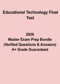 Educational Technology Final 2026 PDF &vert; Study Guide&comma; Practice Questions & Exam Revision Notes