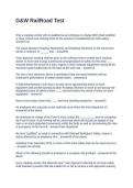 G&W RailRoad Test Questions with Correct Answers