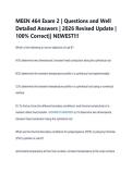 MEEN 464 Exam 2 &vert; Questions and Well &NewLine;Detailed Answers &vert; 2026 Revised Update &vert; &NewLine;100&percnt; Correct&vert;&vert; NEWEST&excl;&excl;&excl;
