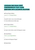 LOUISIANA BAR EXAM SCRIPT&NewLine;COMPREHENSIVE STUDY GUIDE&NewLine;QUESTIONS WITH ACCURATE SOLUTIONS
