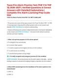 Texas Fire Alarm Practice Test &lpar;TMF 11 & TMF 12&rpar; 2026&ndash;2027 &vert; Verified Questions & Correct Answers with Detailed Explanations &vert; Complete Fire Alarm Licensing Prep Guide PDF