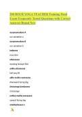 200 HOUR YOGA TEACHER Training Final Exam Frequently Tested Questions with Correct Answers Brand New