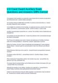 U&period;S Coast Guard Auxiliary Exam Questions and Answers 100&percnt; Correct