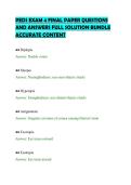 PEDS EXAM 4 FINAL PAPER QUESTIONS&NewLine;AND ANSWERS FULL SOLUTION BUNDLE&NewLine;ACCURATE CONTENT